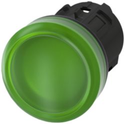 Indicator light, 22 mm, round, plastic, green, lens, smooth