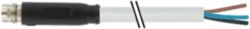 M8 male 0° A-cod. snap-in with cable PUR 3x0.25 gy 1.5m