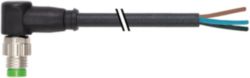 M8 female 90° with cable PUR 5x0.25 bk UL 15m