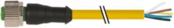 M12 female 0° A-cod. with cable PUR 5x0.34 gy UL/CSA+drag ch. 80m