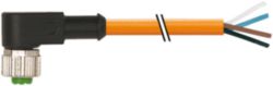 M12 female 90° A-cod. with cable PUR 4x0.34 or 15m