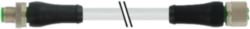 M12 male 0° A-cod./M12 Power L-cod. fem. 0° PUR 2x0.5 gy +drag ch. 3m