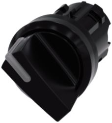 Toggle switch illuminable, 22 mm, round, plastic, black, knob short