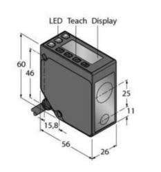 Foto-elektrische sensor, Diffuse lasersensor (driehoeksmeting), Met an