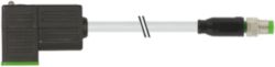 M8 male 0° A-cod. / MSUD valve plug CI-9.4mm small PUR 3x0.34 gy 10m