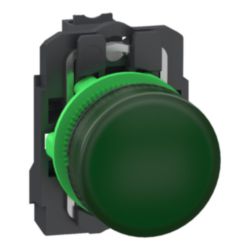 Controlelampje, Harmony XB5, grijs Plastic, groen, 22mm, universele LE