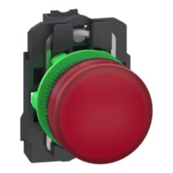 Controlelampje, Harmony XB5, grijs Plastic, rood, 22mm, universele LED