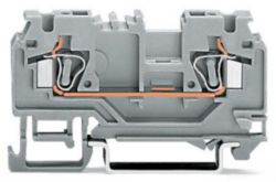 2-conductor through terminal block 4 mm² with test port orange