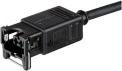 Valve plug MJC 0° with cable LED V2A PUR 2x0.75 bk 1m