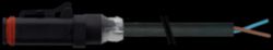 Valve plug MDC06-2s short LED with cable PUR 2x0.75 bk UL/CSA+drag ch.