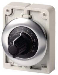 Potentiometer, flat front, M30, 30.5 mm, Front ring stainless steel