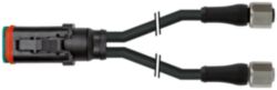 Valve plug MDCY06-4s / 2x M12 female 0° Xtreme PUR 2x0.75 bk 6.5m