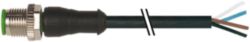 M12 male 0° A-cod. with cable PVC 4x0.34 bk UL/CSA 1.1m