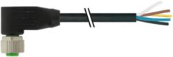 M12 female 90° A-cod. with cable PUR 3x0.34 bk UL/ CSA+drag 4.2m