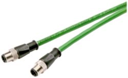 Industrial Ethernet connecting Cable M12-180/M12-180, preconect., IE FC Trailing Cable GP, con 2 conectores M12 (código D), 10,0 m de largo