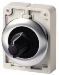 Potentiometer, flat front, M30, 30.5 mm, Without scale/inscription, R 22 kΩ, P 0.5 W, Front ring stainless steel