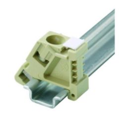 End bracket, Polyamide 66, beige, Rail: TS 15, Direct mounting