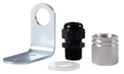 Metal angle bracket, including M20 cable gland