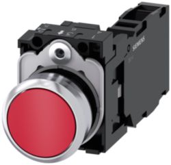 PUSHBUTTON, 22MM, ROUND, METAL, SHINY, R