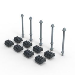 Kit railstelhouder platte 5x63mm
