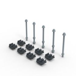 Kit railstelhder platte max 10x60mm
