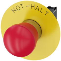 Emergency stop mushroom pushbutton, 22 mm, round, metal, high gloss, r