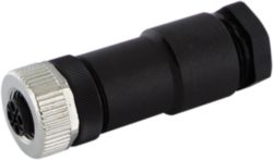 M12 Power female 0° L-cod. screw terminal 5-pol., max. 2,5mm², 8-13mm