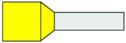 Geïsol. adereindhuls 0,25 mm2, Geel, penlengte = 6mm, DIN