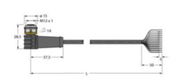 Actuator- en sensorkabel / PUR, Aansluitkabel