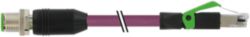 M12 male 0° D-cod. / RJ45 male 0° shielded PUR 1x4xAWG22 vt 0,5m