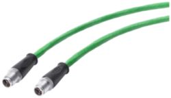 IE TP Cord M12/M12 4 x 2, 2 x M12 connectors (X-coded), Cat 7, IP67/67