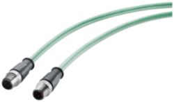 IE Robust Connecting Cable M12-180/M12-180, IP69, preconect., IE FC Robust Food Cable GP 2x2, con 2 conectores M12 (código D), Longitud 3,0 m