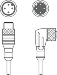 Verbindingskabel KDS U-M12-4W-M12-4A-P1-006-3DP