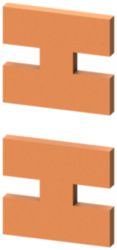 PE connecting lugs up to 50x 10 mm, 1 set=2 units
