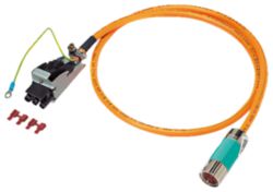 Power cable pre-assembled type: 6FX5002-5CG31 4x 2.5 C, Connector Sz. 1.5 (SINAMICS AC Drive) UL/CSA, DESINA MOTION-CONNECT 500 Dmax=10 mm