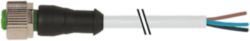 M12 female 0° A-cod. with cable PVC 3x0.34 gy UL/CSA 0.3m
