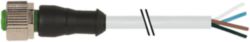 M12 female 0° A-cod. with cable PUR 4x0.34 gy UL/CSA+drag ch. 8.5m