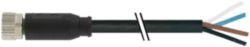 M8 female 0° A-cod. with cable PUR 4x0.34 bk UL/ CSA+drag 4.0 m