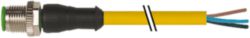 M12 male 0° A-cod. with cable PVC 3x0.34 ye UL/CSA 7.0m