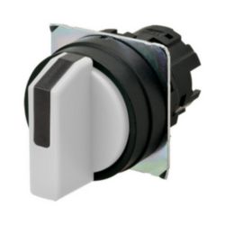 Selector A22NZ Ø22, 3 position, NON-Lighted, bezel PLASTIC, AUTO RESET ON L/R, COLOR WHITE