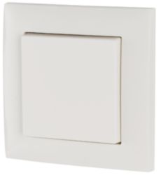 Pushbutton, 1-way, complete, 55mm, gloss white, RAL9010