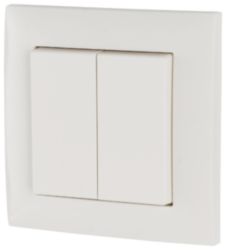Pushbutton, 2-way, complete, 55mm, gloss white, RAL9010