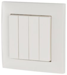 Pushbutton, 4-way, complete, 55mm, gloss white, RAL9010