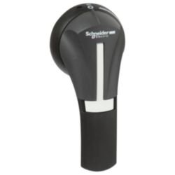 Externe draaibediening, Tesys GS, zwarte hendel, montage vooraan, 2 po