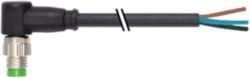 M8 male 90° with cable PUR 8x0.14 bk 2m