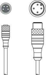 Verbindingskabel K-DS M8A-M12A-4P-0,3m-PVC