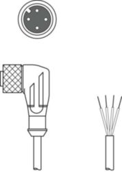 Aansluitkabel K-D M12W-4P-5m-FAB