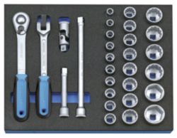 Dopsleutel-set 1/2" in 2/4 CT module, 29-dlg