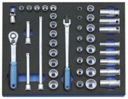 Dopsleutel-set 3/8" in 2/4 CT module, 43-dlg