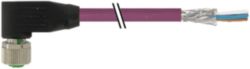 M12 female 90° A-cod. with cable PUR AWG24+22 shielded vt 1m
